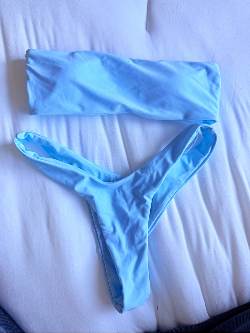 Light Blue Bandeau Bikini Set